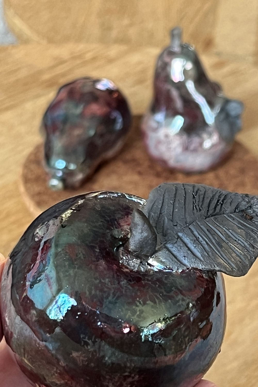 keramiek appel en peren raku petra niemeijer